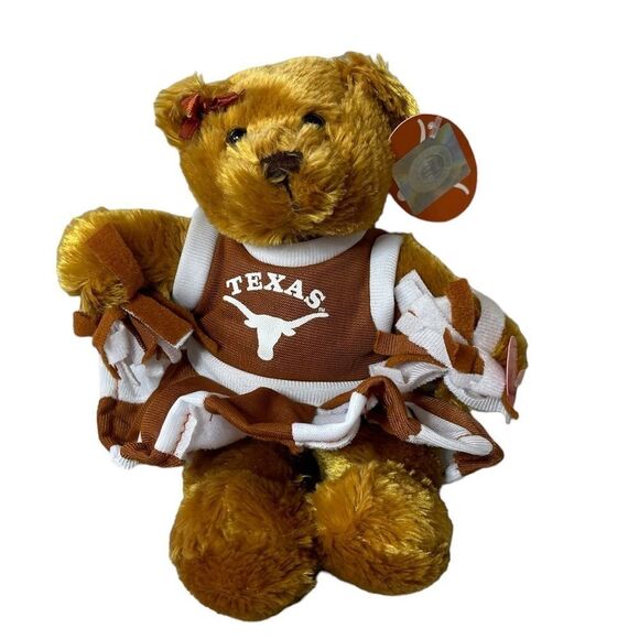 plashland Other - NWT Vtg 2008 University Of Texas Brown Bear 8” Cheerleader Football Stuffed